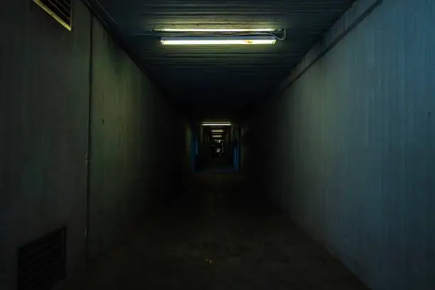 Photo of a small and dark tunnel