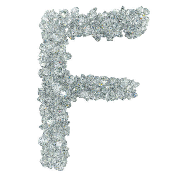 istock Diamond font, letter F from diamonds. 3D rendering isolated on white background 1139491452
