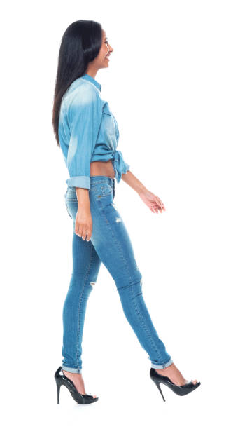 istock Beautiful latino female wearing double denim 1139493331