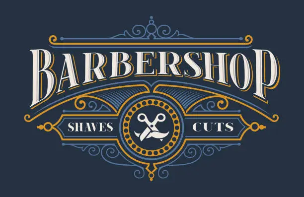 Vector illustration of Vintage lettering for the barbershop