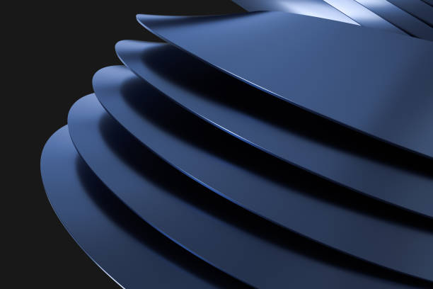 istock 3d rendering, blue metalic surface and graphic design background 1139496354