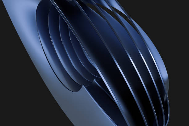 istock 3d rendering, blue metalic surface and graphic design background 1139496400