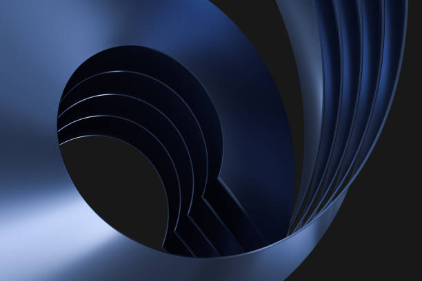 istock 3d rendering, blue metalic surface and graphic design background 1139496456