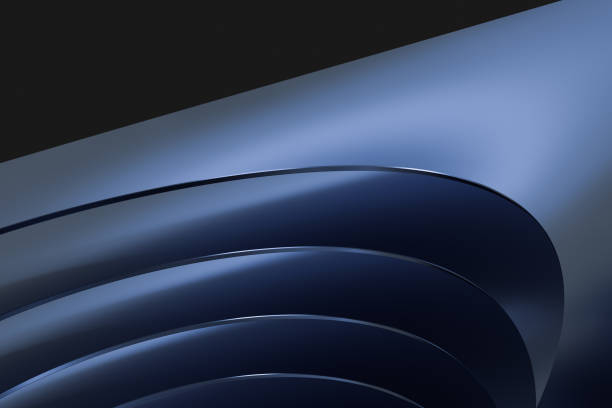 istock 3d rendering, blue metalic surface and graphic design background 1139496508