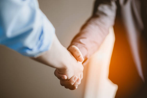Business people shaking hands.business and office concept .