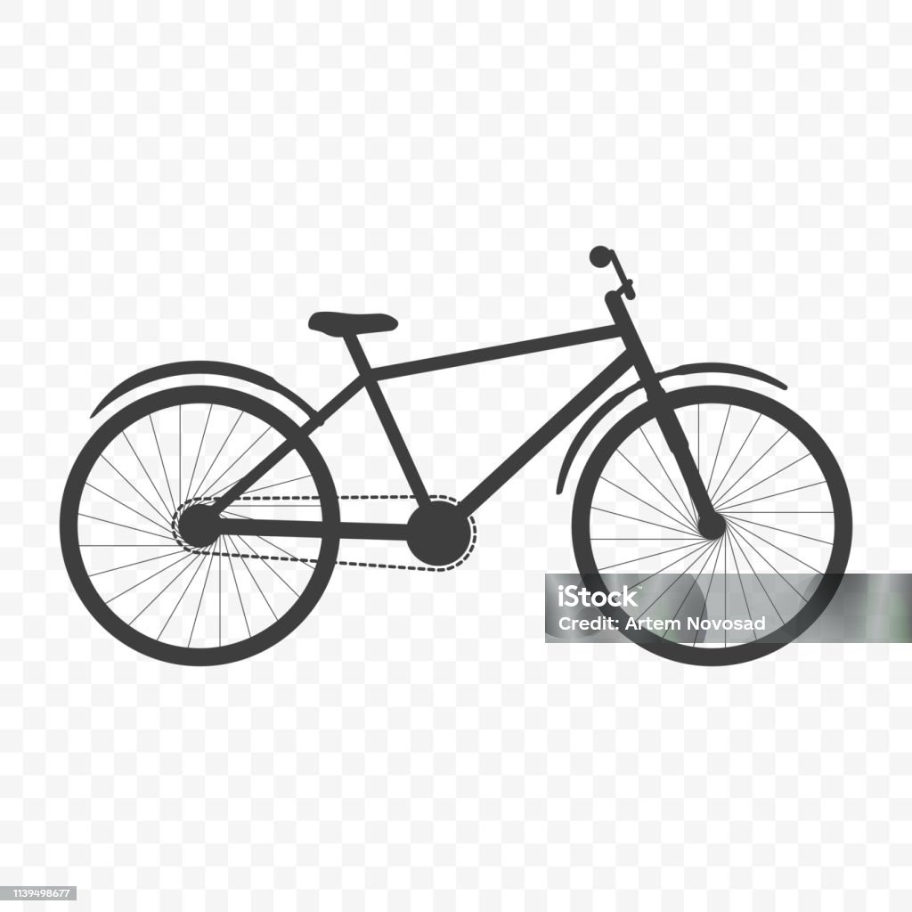 Bicycle icon. Partially detailed image. Vector on transparent background. Bicycle icon. Partially detailed image. Vector on transparent background Bicycle stock vector