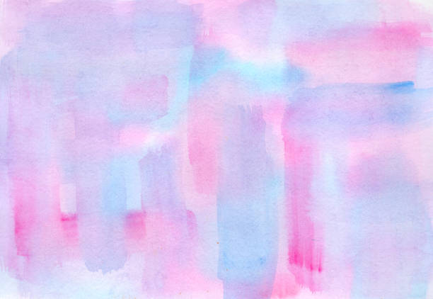 istock Bright blue and pink striped watercolor background 1139500530