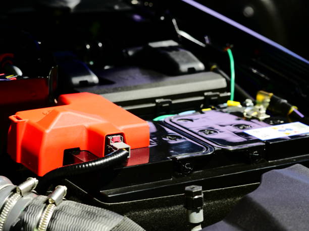 istock Car battery positive terminal lead prong 1139500783