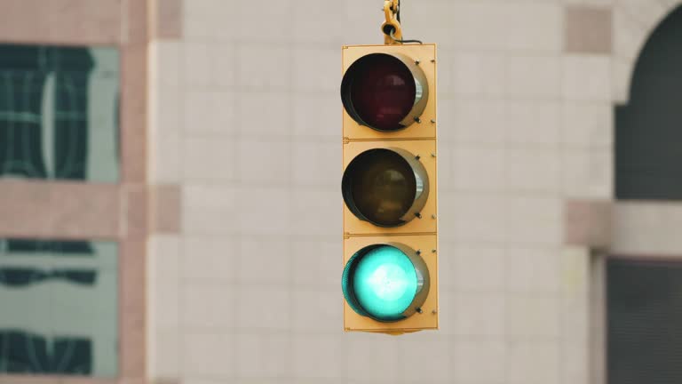Traffic light in an American city street