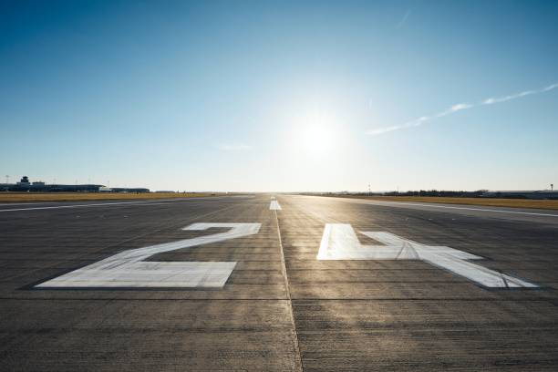 Surface level of airport runway