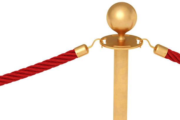 istock Golden barricade with red rope 1139502703