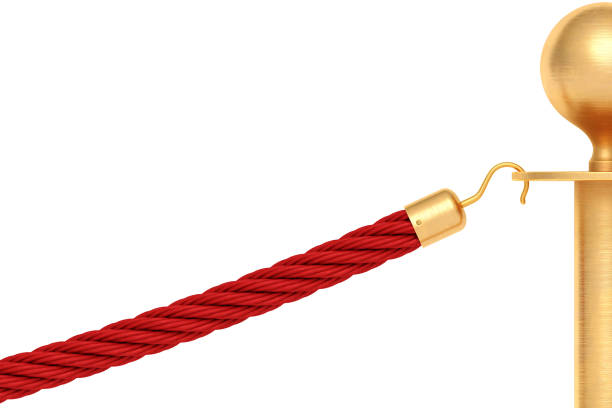 istock Golden barricade with red rope 1139502722