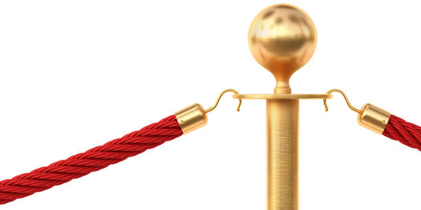 istock Golden barricade with red rope 1139502730