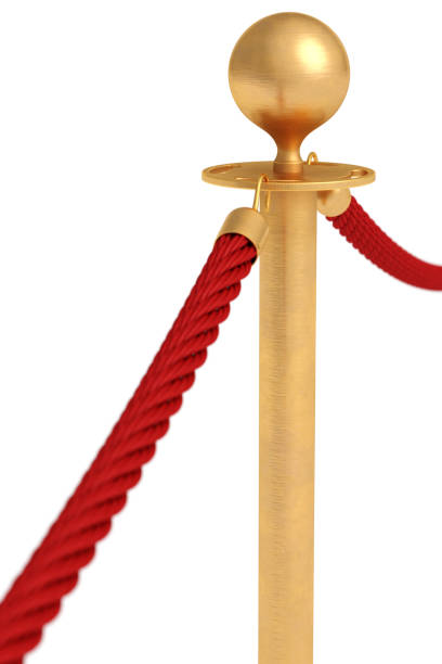 istock Golden barricade with red rope 1139502739
