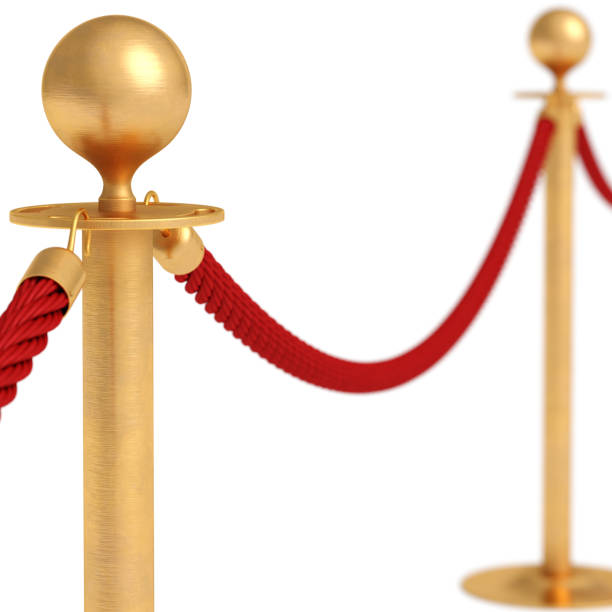 istock Golden barricade with red rope 1139502746