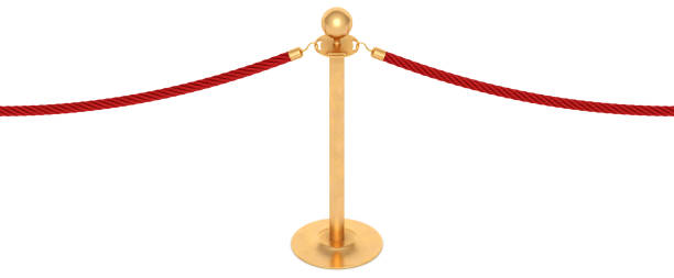 istock Golden barricade with red rope 1139502754