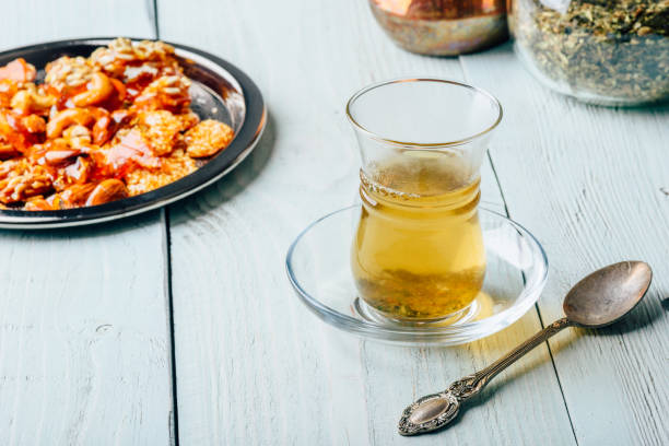 istock Tea in armudu with oriental delights 1139503986