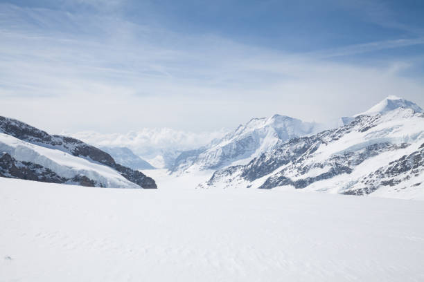 jungfraujoch top - glacier aletsch glacier switzerland european alps stock-fotos und bilder