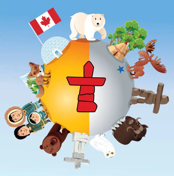 Vector illustration of Nunavut Travels