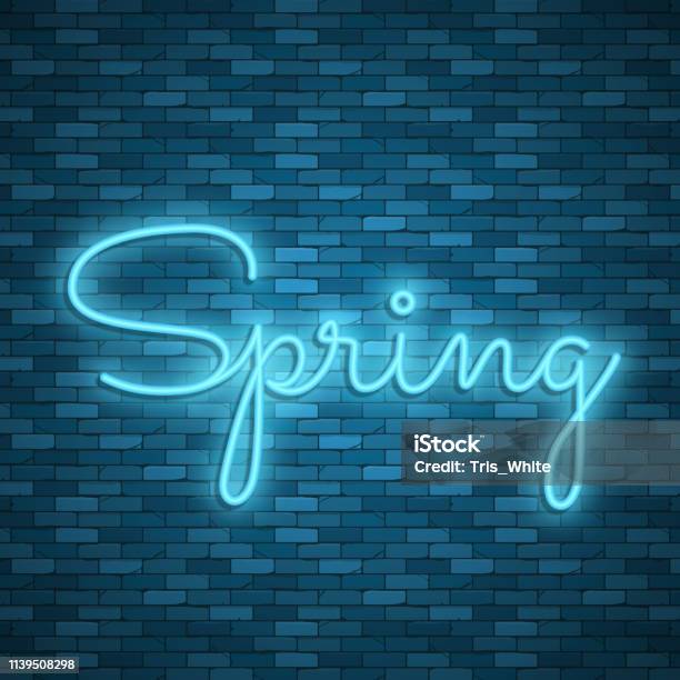 Spring Neon Signs Neon Banner Spring Stock Vector Poster For Spring Party Stock ...