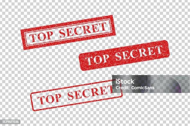 Vector Realistic Isolated Red Rubber Stamp Of Top Secret Logo For Template Decoration And Mockup Covering On The Transparent Background Stock Illustration - Download Image Now