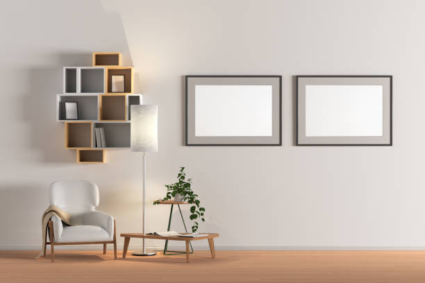 istock Blank wall with poster in living room interior mock up 1139514489