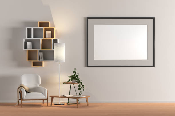 istock Blank wall with poster in living room interior mock up 1139514497