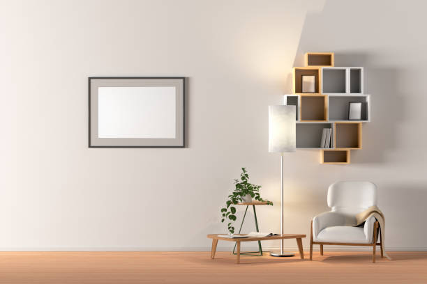 istock Blank wall with poster in living room interior mock up 1139514510