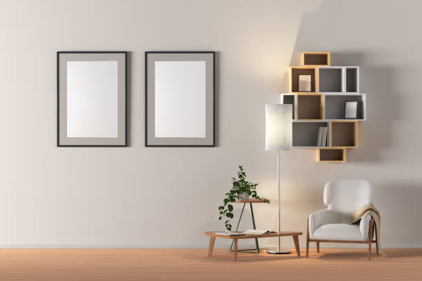 istock Blank wall with poster in living room interior mock up 1139514538