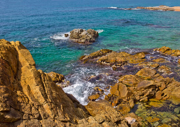 istock Sea beach with rocks in Lloret de Mar, Spain 1139515488