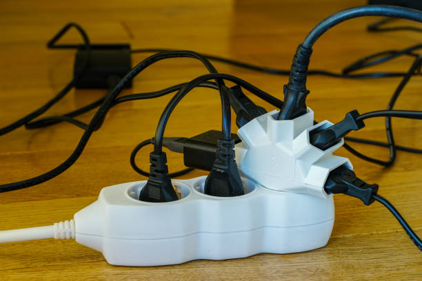 istock Multi socket with connected power Strip with a bunch of plugs 1139516742