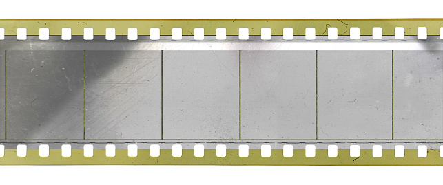 real 35mm film or movie film strip with empty film cells