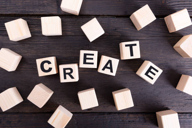 istock Word CREATE written on wooden blocks. Idea and new design concept 1139540685