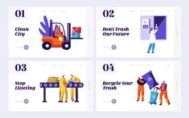 Male Clean Trash to Reduce Littering Set Landing Page. Man Picking Dustbin with Recycling Sign. People Collect Rubbish from Conveyor. Recycle Website or Web Page. Flat Cartoon Vector Illustration Male Clean Trash to Reduce Littering Set Landing Page. Man Picking Dustbin with Recycling Sign. People Collect Rubbish from Conveyor. Recycle Website or Web Page. Flat Cartoon Vector Illustration utilize stock illustrations