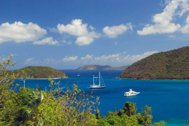 istock Sail boat on tropcial blue waters 1139547404