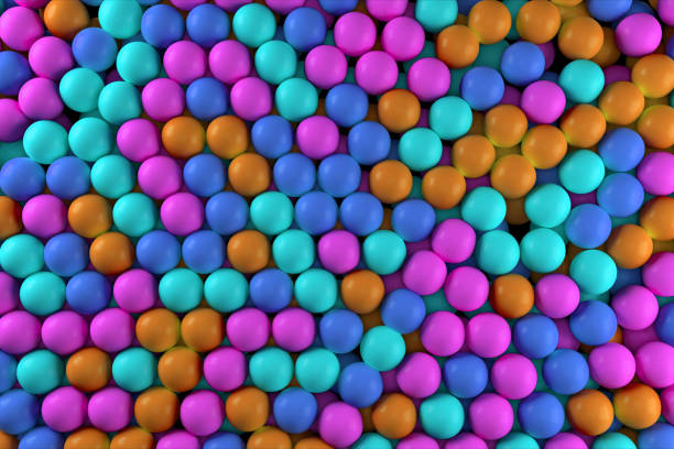 istock Falling colorful balls 3d illustration abstract background 1139549795