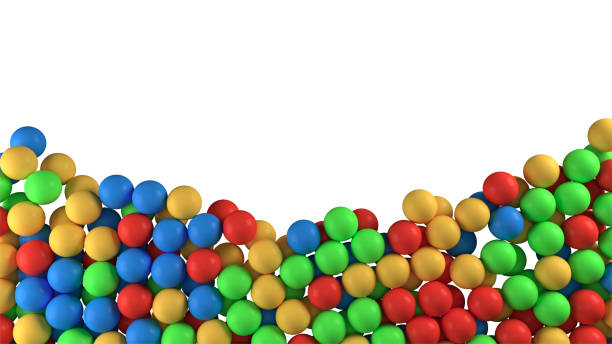 istock Falling colorful balls 3d illustration abstract background 1139549817