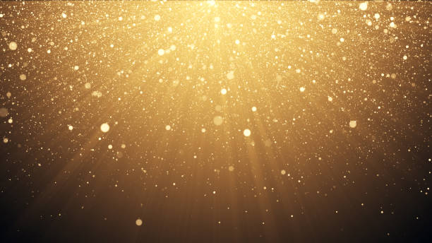 istock Gold glitter background with sparkle shine light confetti effect 3d illustration 1139550033