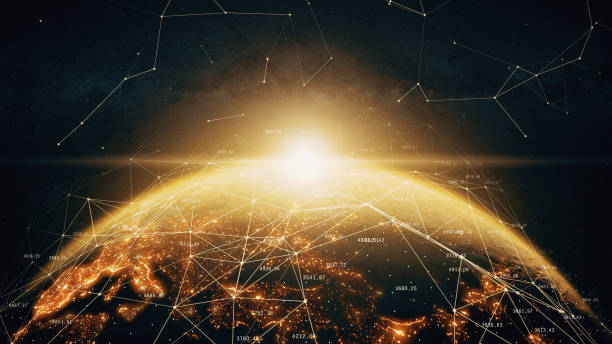 istock Global network connections in the world around the planet 3d illustration 1139550036
