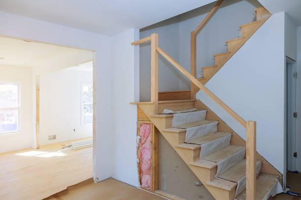 istock Interior construction of housing project with drywall installed door for a new home before installing 1139554076
