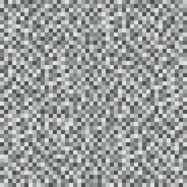 抽象的なグレーの正方形のピクセルモザイクの背景。シームレスなパターン。ノイズテクスチャ。幾何学的スタイル。ベクトルイラストレーション - seamless tile audio点のイラスト素材／クリップアート素材／マンガ素材／アイコン素材