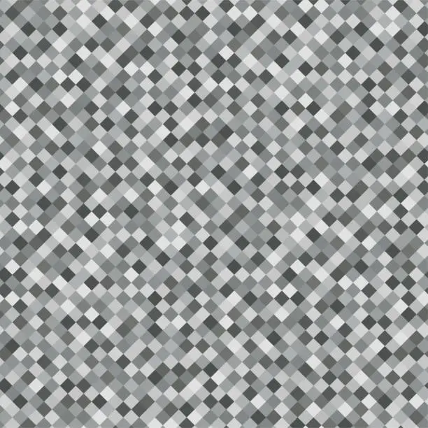 Vector illustration of Gray Rhombus Mosaic Background. Seamless Pattern. Abstract Noise Texture. Geometric Style. Vector Illustration
