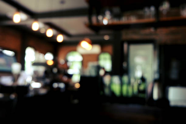 istock Blur coffee shop - cafe blurred with bokeh background, vintage style 1139559101