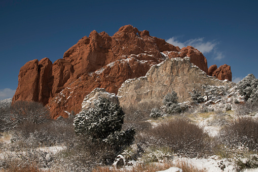 Scenic park near Pikes Peak with towering rock formations.