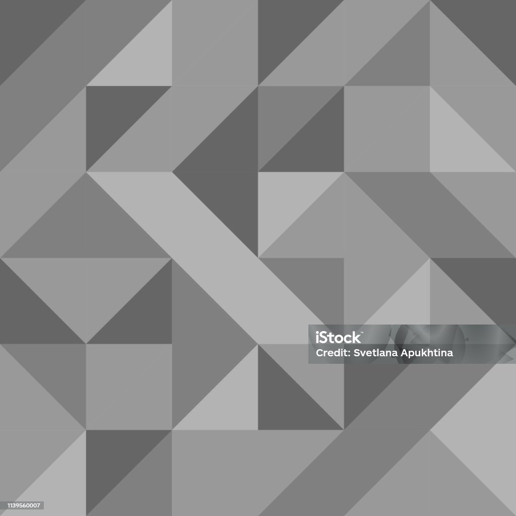 Monochrome Triangular Mosaic Seamless Pattern Stock Illustration ...