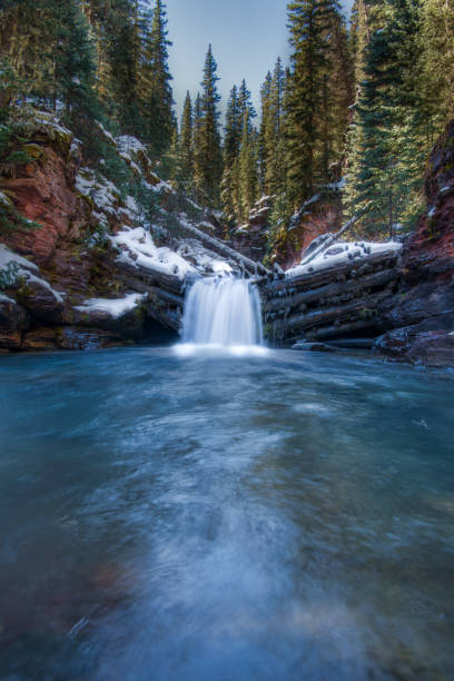 istock Water Falling Over Logs in Colorado 1139561915