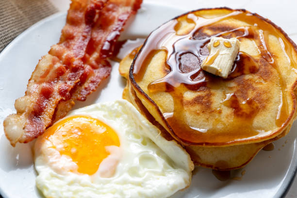 istock American breakfast with egg, pancake and bacon 1139563051