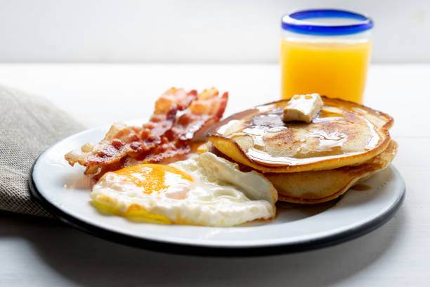 istock American breakfast with egg, pancake and bacon 1139563159