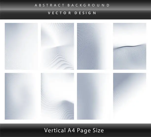 Vector illustration of White and gray color tone business card, brochure, flyer background set.