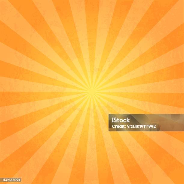 Orange Color Burst Background Or Sun Rays Stock Illustration - Download Image Now - Abstract, Backgrounds, Bright